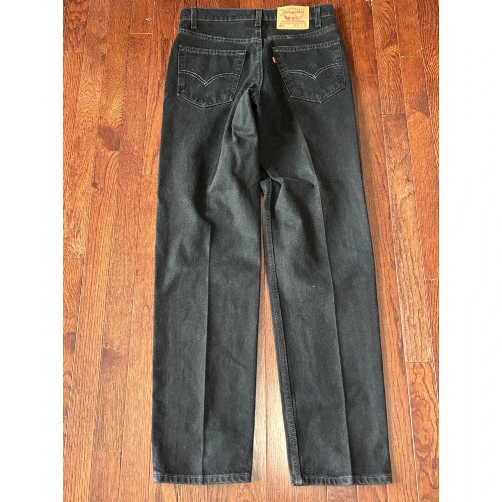 Vintage Levis 550 Relaxed Fit Black Jeans Made in USA 1998 32x34 Mens Denim